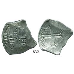 Mexico City, Mexico, cob 4 reales, Philip IV, assayer P.