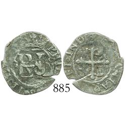 Mexico City, Mexico, cob 1/2 real, Philip II, assayer O (O to left, oM to right).