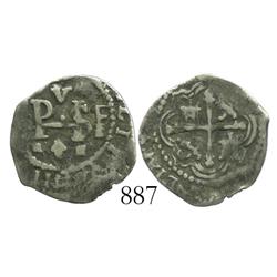 Mexico City, Mexico, cob 1/2 real, Philip III, assayer F (oM to left, large F to right).