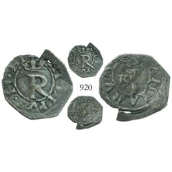Lima, Peru, 1/4 real, Philip II, assayer Rincon, very rare.