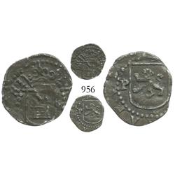 Lima, Peru, cob 1/4 real, Philip II, assayer Diego de la Torre, * to right of castle, P to left of l