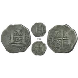 Lima, Peru, cob 2 reales, "Star of Lima" type, 165(9)V, rare.