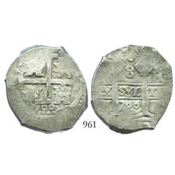 Lima, Peru, cob 8 reales, 1700H.