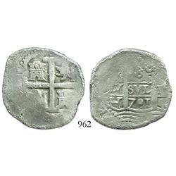 Lima, Peru, cob 8 reales, 1701H.