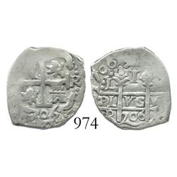 Lima, Peru, cob 1 real, 1706R.