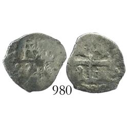Lima, Peru, cob 1/2 real, 1721/20/19, rare and unlisted overdate.