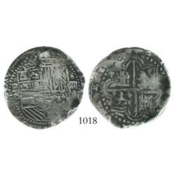 Potosi, Bolivia, cob 4 reales, Philip II, assayer B (5th period), encapsulated NCS genuine.