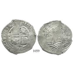 Potosi, Bolivia, cob 8 reales, 1661E.