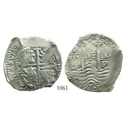 Potosi, Bolivia, cob 8 reales, 1664E.