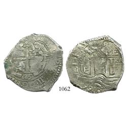 Potosi, Bolivia, cob 8 reales, 1665E.