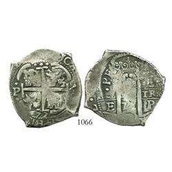 Potosi, Bolivia, cob 8 reales, 1672E.