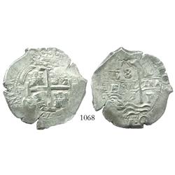 Potosi, Bolivia, cob 8 reales, 1675E.