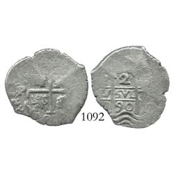 Potosi, Bolivia, cob 2 reales, 1690VR.