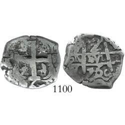 Potosi, Bolivia, cob 2 reales, 1760V-(Y).