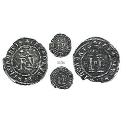 Santo Domingo, Dominican Republic, 1/2 real, Charles-Joanna, assayer F, extremely rare.
