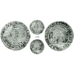 Santo Domingo, Dominican Republic, billon (silver/copper) 11 maravedis, Charles-Joanna, assayer F, e