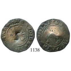 Santo Domingo, Dominican Republic, copper 4 maravedis, Charles-Joanna, assayer not visible (F), with