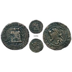 Santo Domingo, Dominican Republic, copper 2 maravedis, Philip II, assayer X, unique.