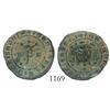 Image 1 : Burgos, Spain (for the New World), copper 2 maravedis, Ferdinand-Isabel, rare.