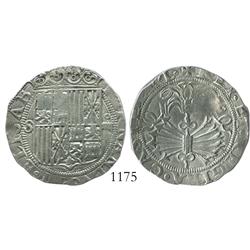 Seville, Spain, 4 reales, Ferdinand-Isabel, assayer Gothic D.