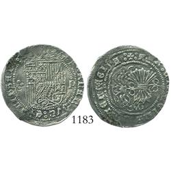Cuenca, Spain, 1 real, Ferdinand-Isabel, assayer P, rare.