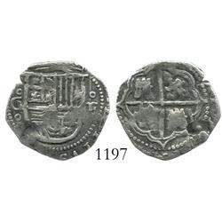 Granada, Spain, cob 1 real, Philip II, assayer F.