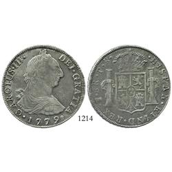 Potosi, Bolivia, bust 8 reales, Charles III, 1779PR.