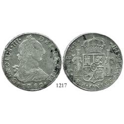Potosi, Bolivia, bust 8 reales, Charles III, 1782PR.