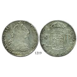 Potosi, Bolivia, bust 8 reales, Charles III, 1784PR.