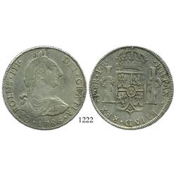 Potosi, Bolivia, bust 8 reales, Charles III, 1786PR.