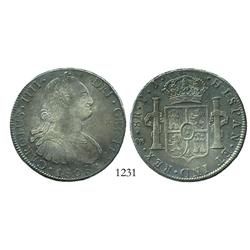Potosi, Bolivia, bust 8 reales, Charles IV, 1808PJ.