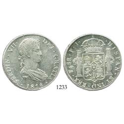 Potosi, Bolivia, bust 8 reales, Ferdinand VII, 1818PJ.