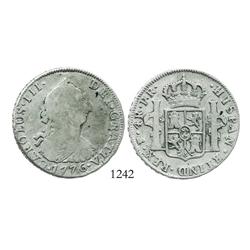 Potosi, Bolivia, bust 4 reales, Charles III, 1776JR, desirable date.