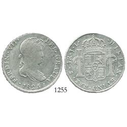 Potosi, Bolivia, bust 4 reales, Ferdinand VII, 1825JL.