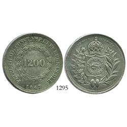 Brazil, 1200 reis, 1847.