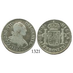 Popayan, Colombia, bust 2 reales, Ferdinand VII (bust of Charles IV), 1820FM.