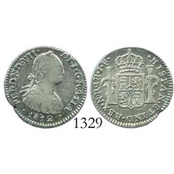 Bogota, Colombia, bust 1 real, Ferdinand VII (bust of Charles IV), 1812JF.
