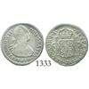 Image 1 : Bogota, Colombia, bust 1 real, Ferdinand VII (bust of Charles IV), 1819FJ (inverted J).