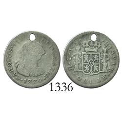 Popayan, Colombia, bust 1/2 real, Charles III, 1774JS.