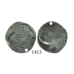 El Salvador, 1 real, arms countermark (Type V, 1868) on obverse of a Mexico 1 real, Charles-Joanna,