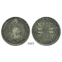 France (Paris mint), 1/2 ecu, Louis XIV, 1691-A.