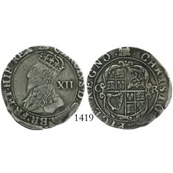 London, England, shilling, Charles I (Tower mint, 1625-43), portcullis mintmark (1633-4)