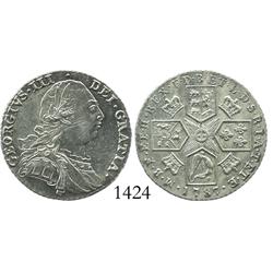 London, England, shilling, 1787, George III.