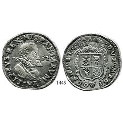 Milan, Italy (under Spain), ducatone, Philip II, 1582.