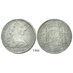 Mexico City, Mexico, bust 8 reales, Charles III, 1775FM.