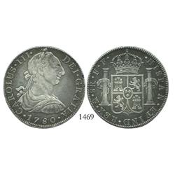 Mexico City, Mexico, bust 8 reales, Charles III, 1780FF.