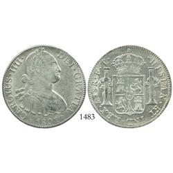 Mexico City, Mexico, bust 8 reales, Charles IV, 1801FT/FM.