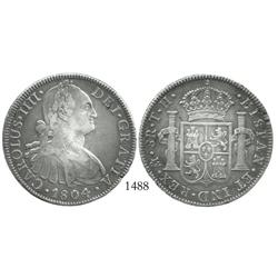 Mexico City, Mexico, bust 8 reales, Charles IV, 1804TH.