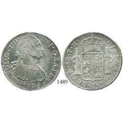Mexico City, Mexico, bust 8 reales, Charles IV, 1805TH.