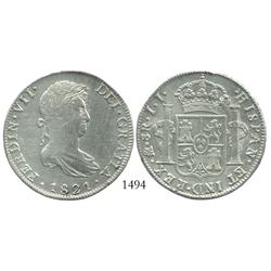 Mexico City, Mexico, bust 8 reales, Ferdinand VII, 1821JJ.